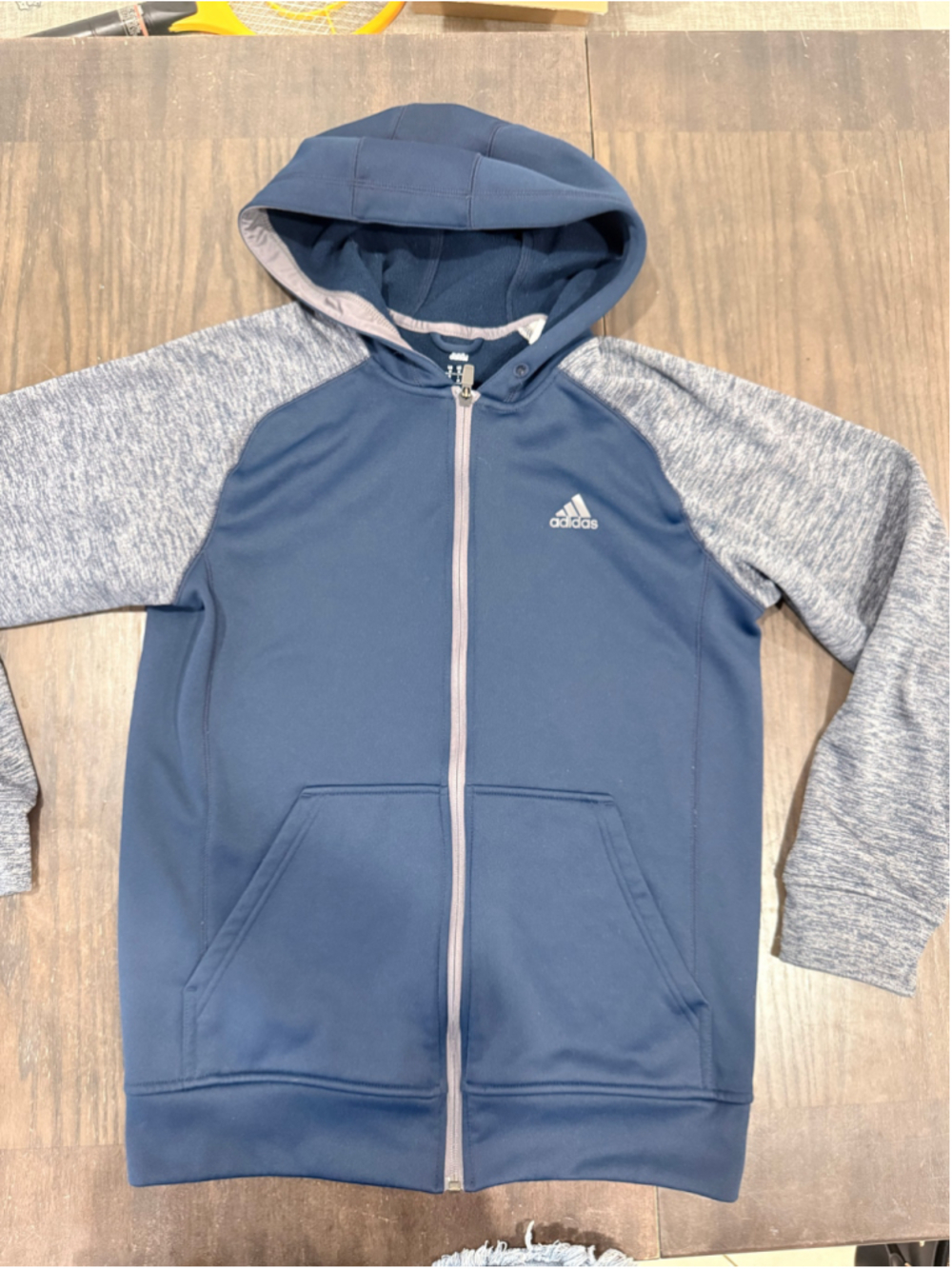 Men's Adidas Climawarm Zip-Up Hoodie Size M Blue and Grey